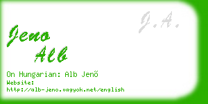 jeno alb business card