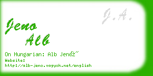 jeno alb business card